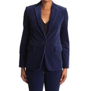 Blue Frame Classic Corduroy Velvet Notch Lapel Blazer Jacket
